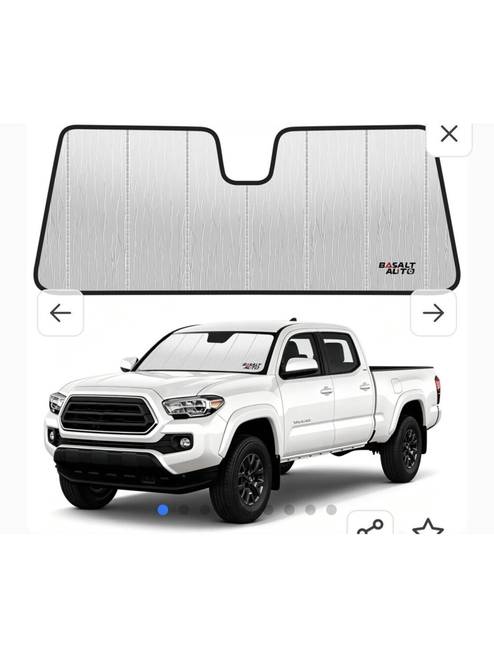 BasaltAuto Windshield Sun Shade Compatible for 2018-2024 Toyota Tacoma